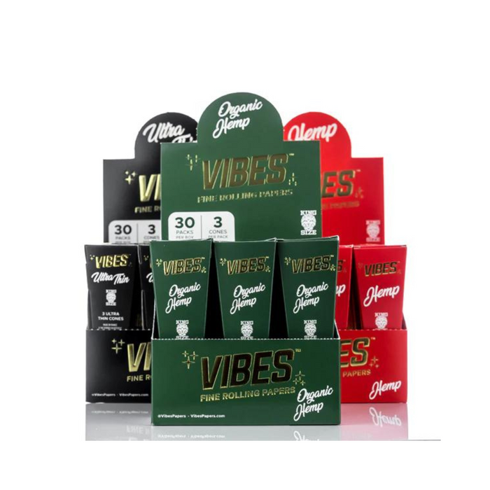 Vibes King Size Pre-Rolled Cones - Assorted Options - 30/3ct