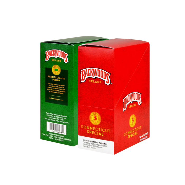 Backwoods Select 3 Cigars – Assorted Flavors - 10ct