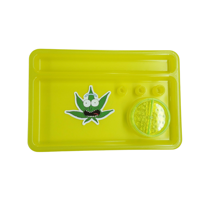 Plastic Rolling Tray w/ Grinder - Assorted Styles