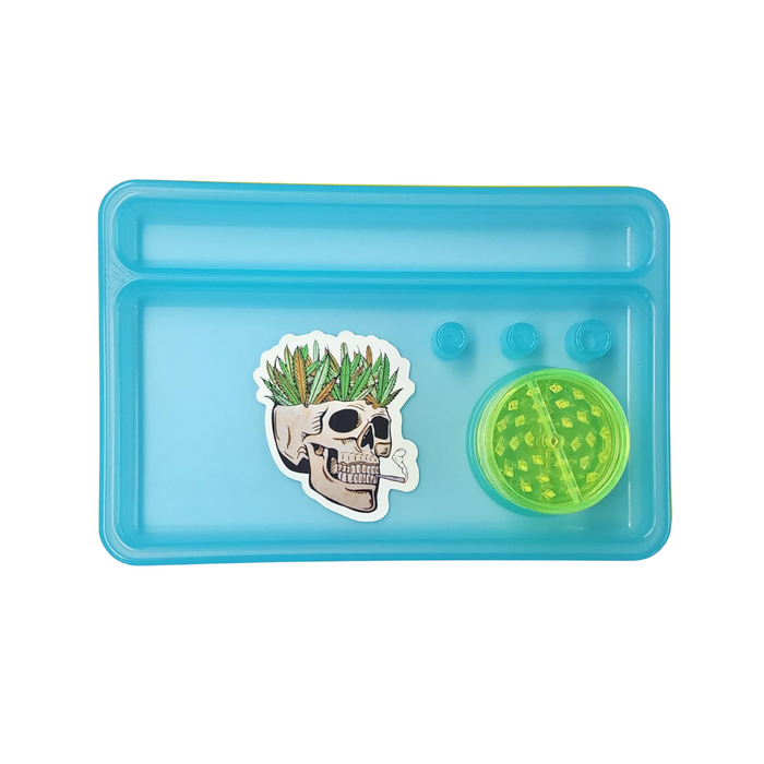 Plastic Rolling Tray w/ Grinder - Assorted Styles