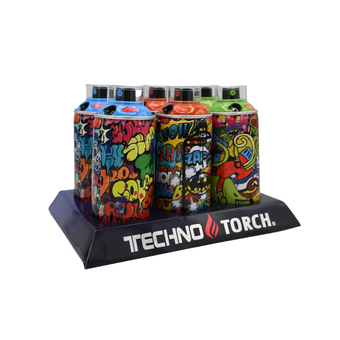 Techno Torch Spray Can Torch - Assorted Styles - 6ct