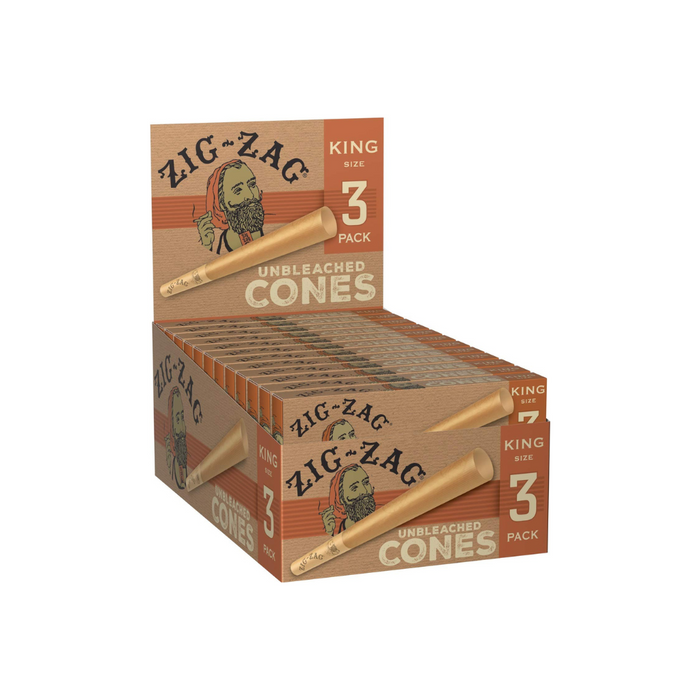 Zig-Zag Unbleached King Size Pre-Rolled Cones - 3/24ct