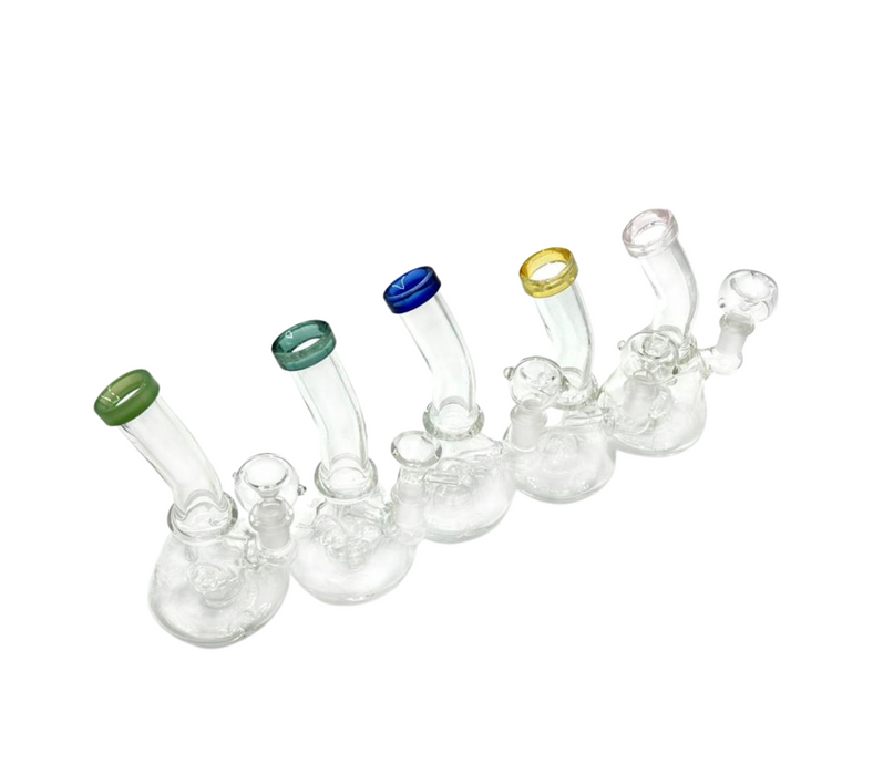 6" Clear Perc Water Pipe Bong - Assorted Colors