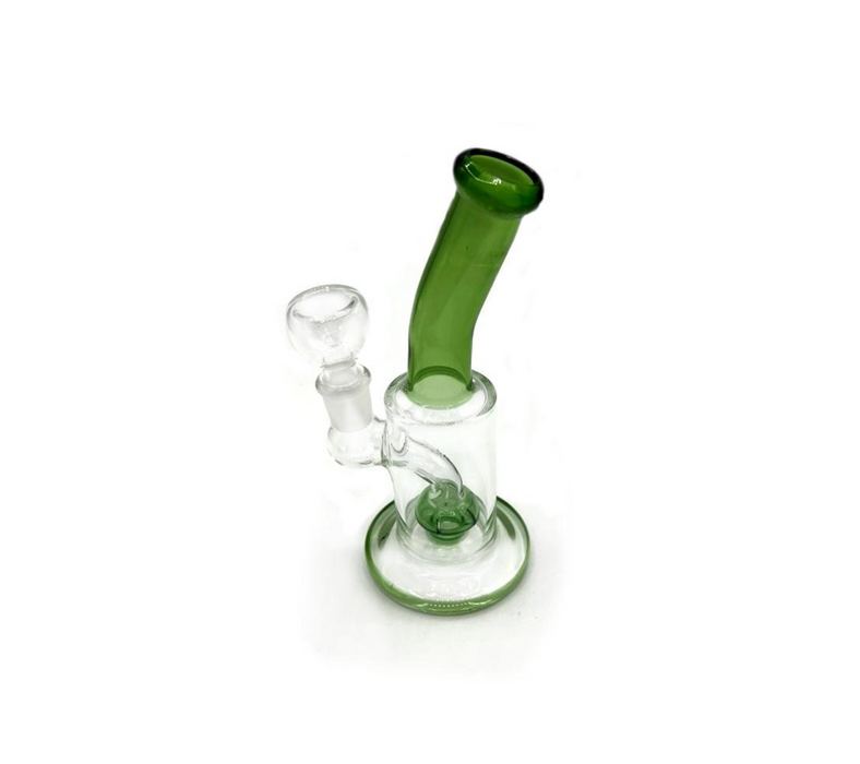 6" Water Pipe Bong w/Same Color Neck and Perc - Assorted Colors