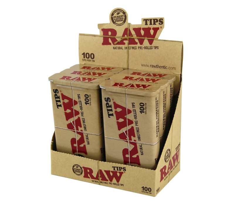 RAW Unrefined Pre-Rolled Tips – 6ct | 100 Per Tin