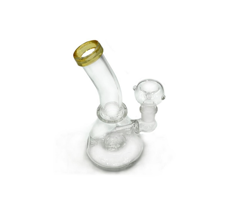 6" Clear Perc Water Pipe Bong - Assorted Colors