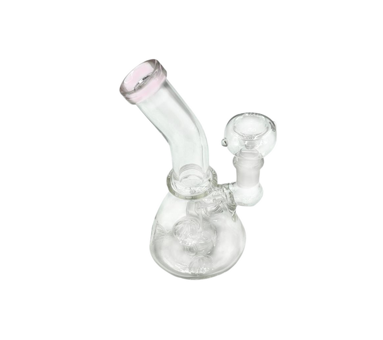 6" Clear Perc Water Pipe Bong - Assorted Colors