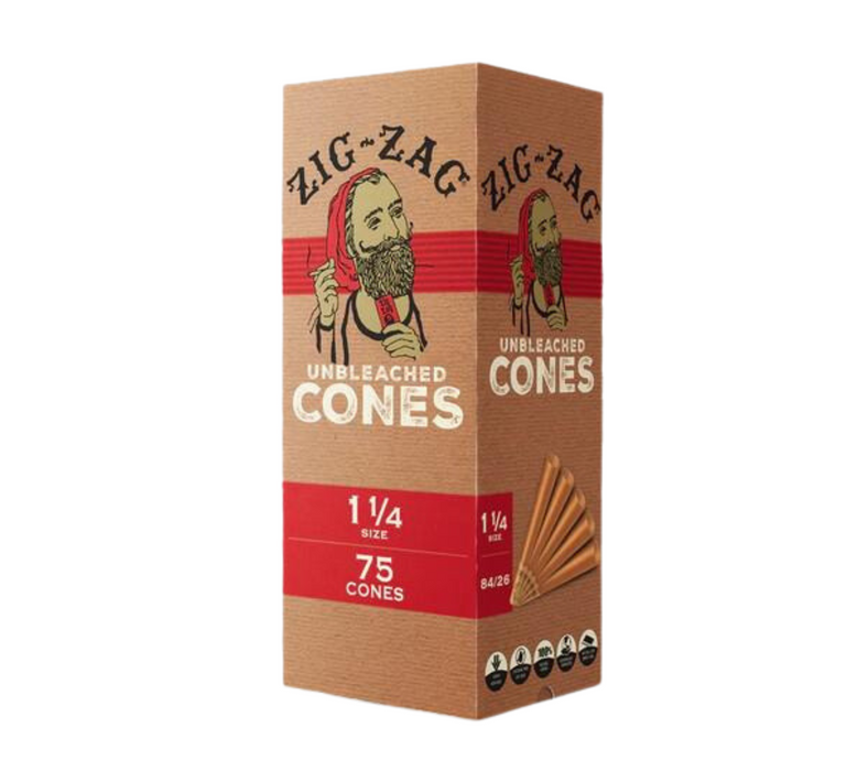 Zig-Zag Mini Unbleached 1¼ Cones - 75 Cones