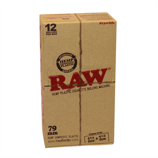 RAW Hemp Plastic 79mm Rolling Machine - 12ct