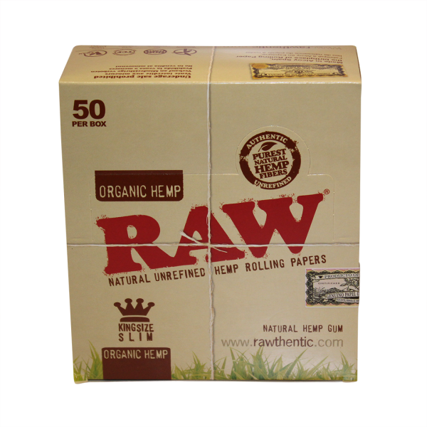 RAW Organic Hemp Kingsize Slim Rolling Papers - 50ct