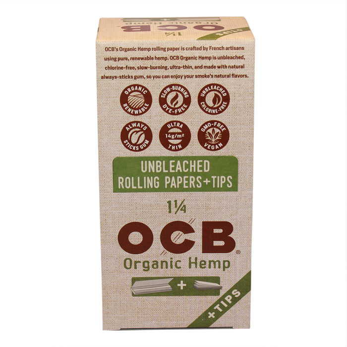 OCB 1¼ Slim Long Rolling Papers + Tips – 24ct