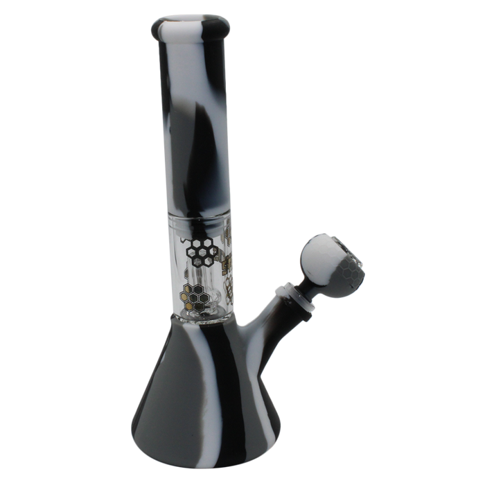 Stratus 10.5″ Silicone Water Pipe With Matching Bowl – Assorted Styles