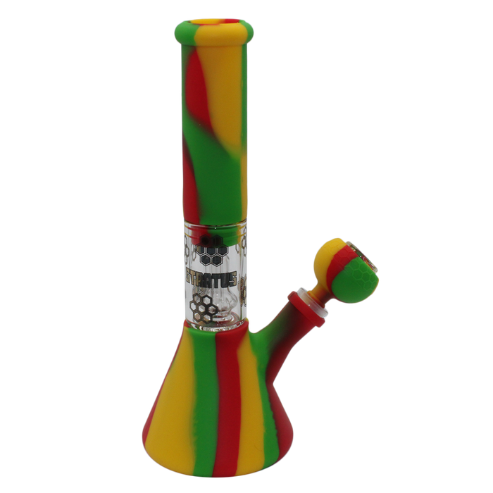 Stratus 10.5″ Silicone Water Pipe With Matching Bowl – Assorted Styles