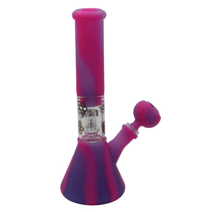 Stratus 10.5″ Silicone Water Pipe With Matching Bowl – Assorted Styles