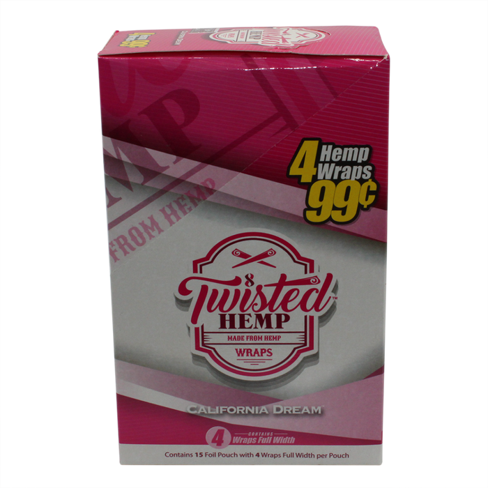 Twisted Hemp Wraps 4/99cents - Assorted Flavors - 15ct