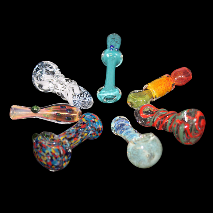 2" Assorted Glass Hand Pipes - 12ct