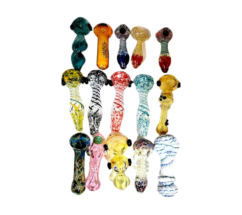 3" - 4" Heavy Glass Hand Pipes  - Assorted Styles